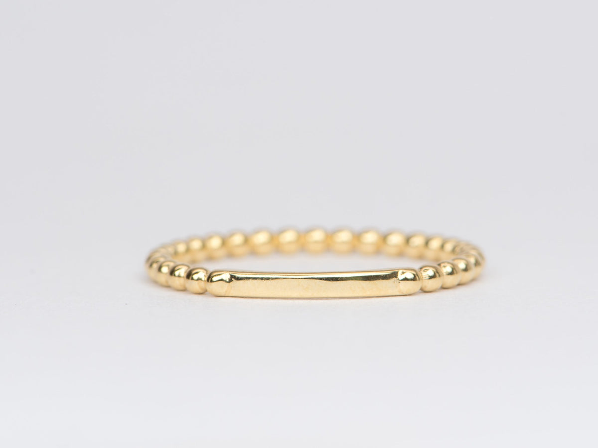 1.5mm Bead Band 18K Gold Stacking Ring R5049 Aurora Designer