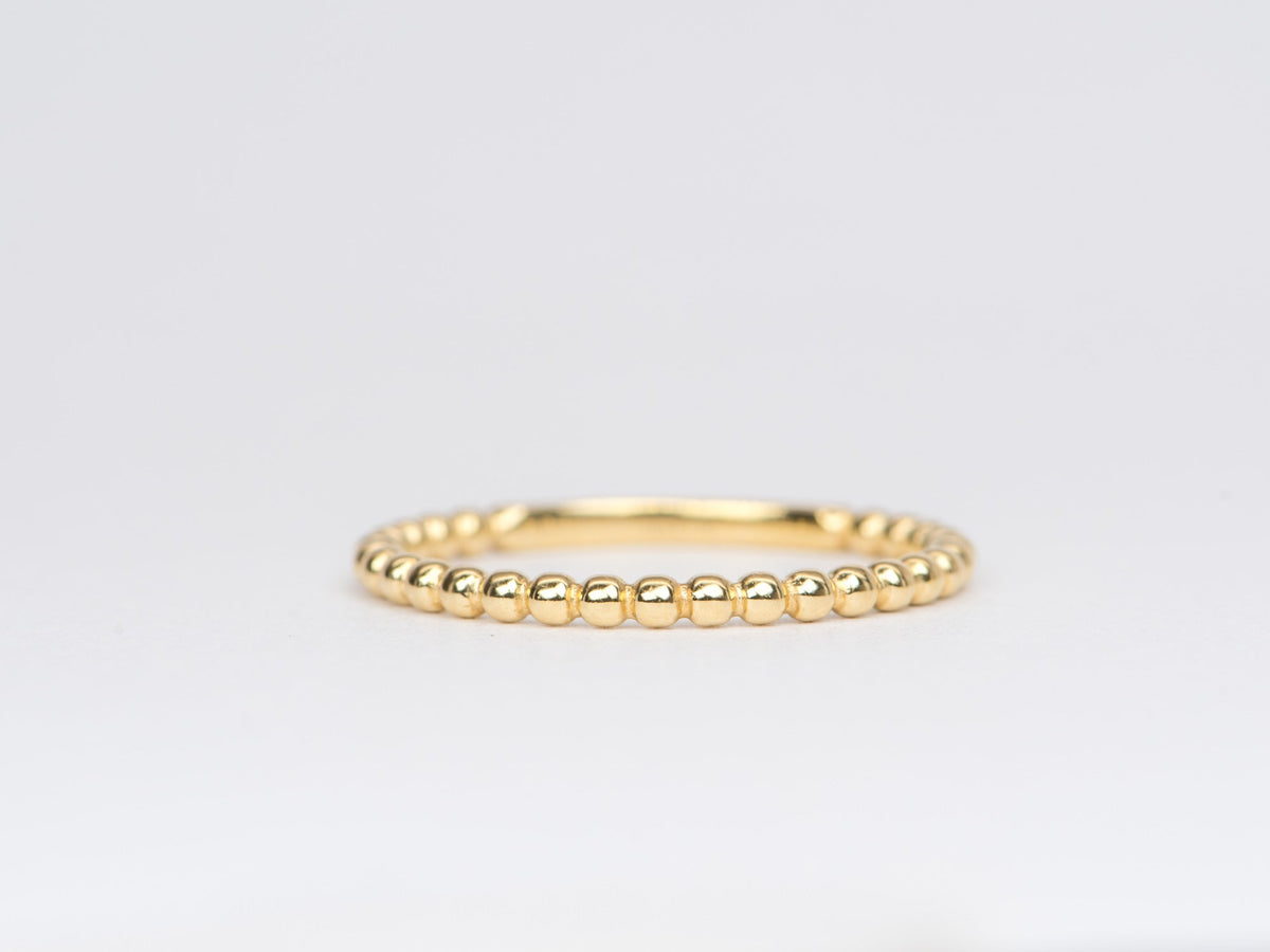 1.5mm Bead Band 18K Gold Stacking Ring R5049 Aurora Designer