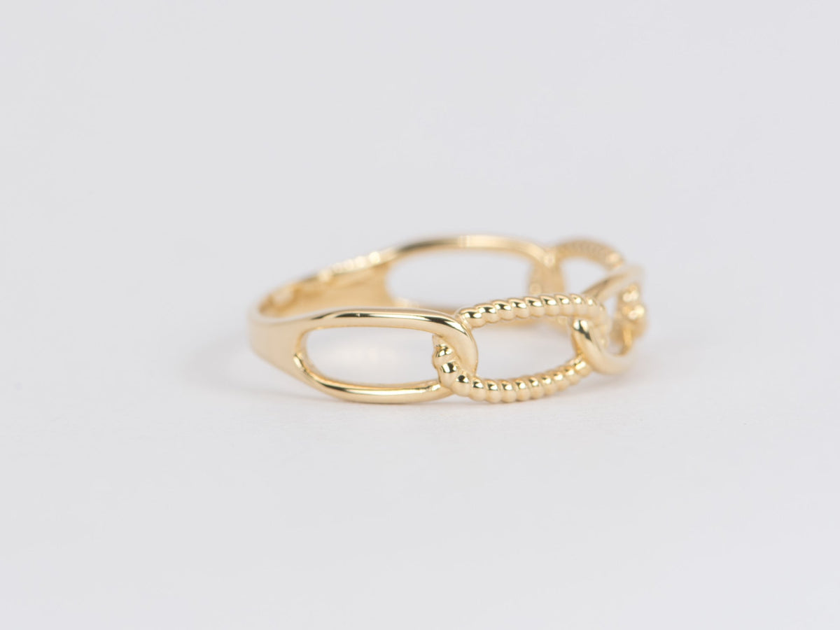 Mixed Link Style Stacking Band 14K Gold Ring R5050 Aurora Designer