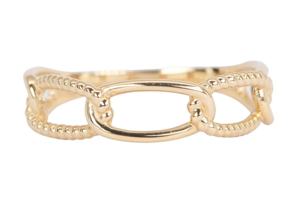 Mixed Link Style Stacking Band 14K Gold Ring R5050 Aurora Designer