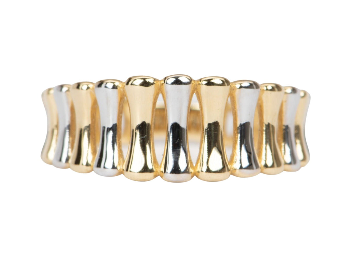 Light Weight 3-Dimensional Fence Band 18K Gold R5063 Aurora Designer