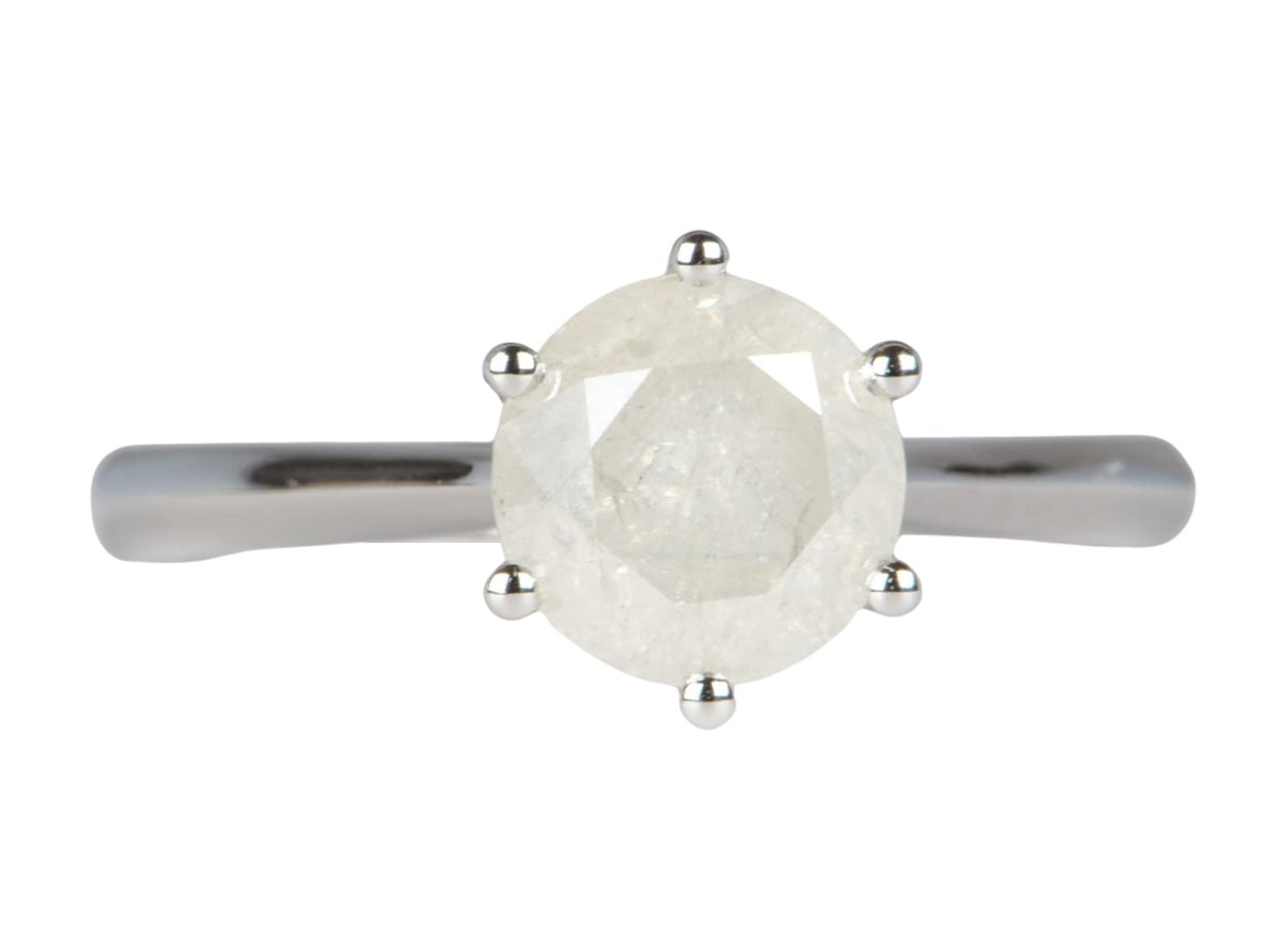 1.72ct Opalescent Fancy White Diamond 14K White Gold Engagement Ring R6042 Aurora Designer