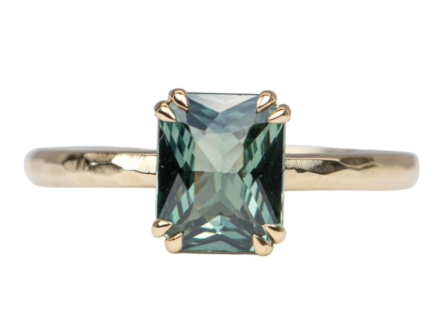 Ring Style Double Prong Solitaire Low Basket Setting for Regular Cut Center Stone R6076C