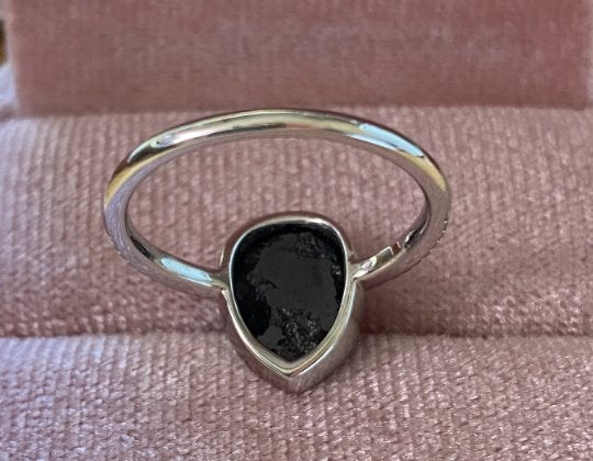 3.3ct Black Diamond Bezel Set with Pave Band 14K White Gold Engagement Ring R6258 Aurora Designer