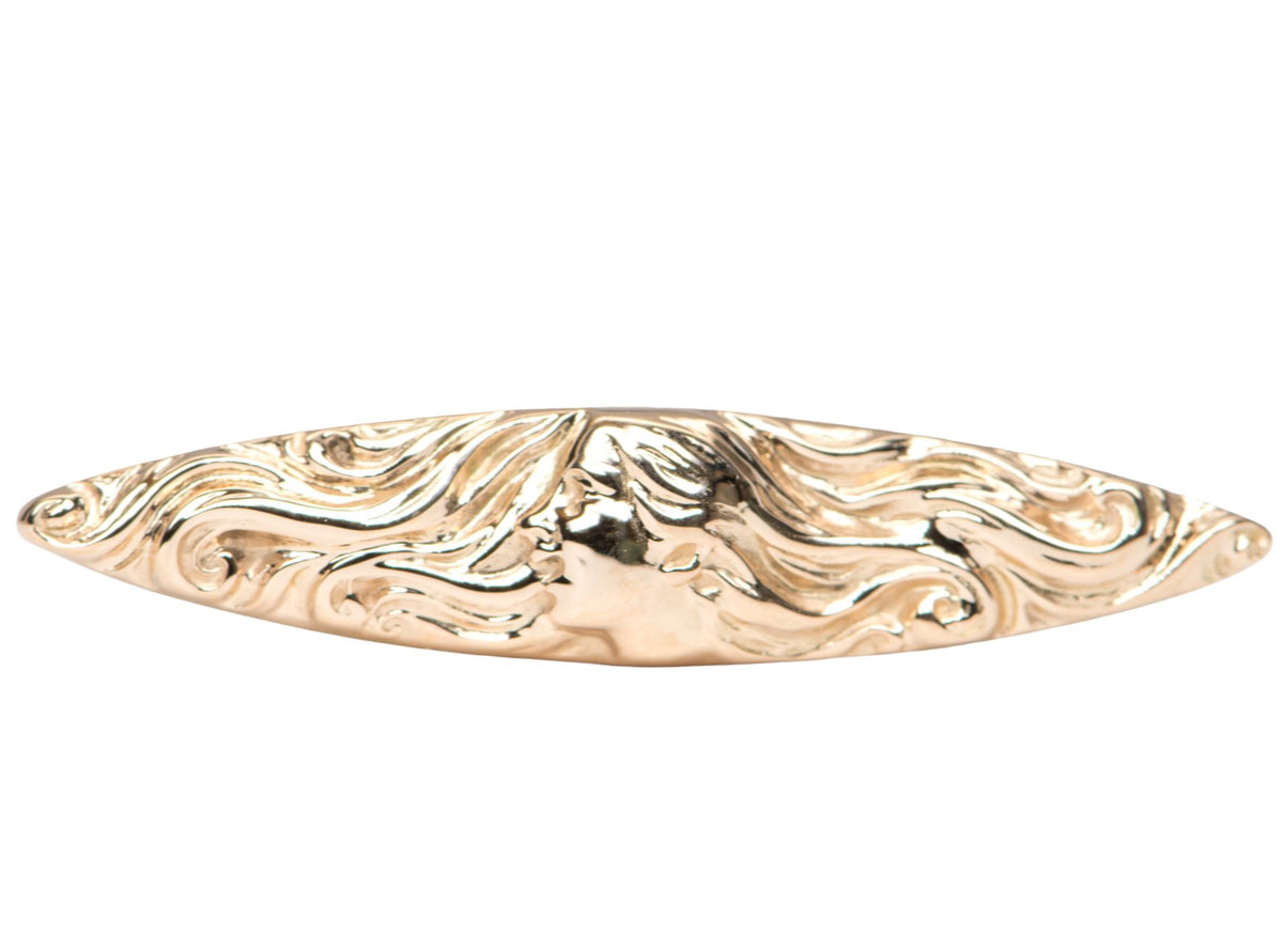 Vintage Art Nouveau Woman Face Pin Conversion 14K Gold Ring R6282 Aurora Designer