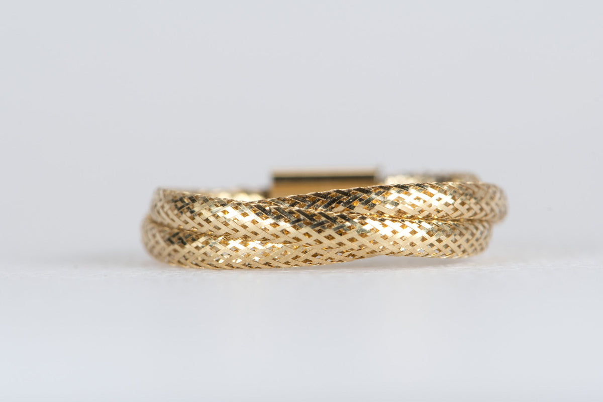 Light Weight 3-Strand Braided Ring 18K Gold R6384 Aurora Designer