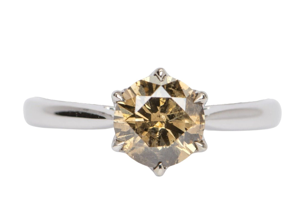 1.31ct Natural Fancy Color Diamond Engagement Ring 14K White Gold R6391 Aurora Designer