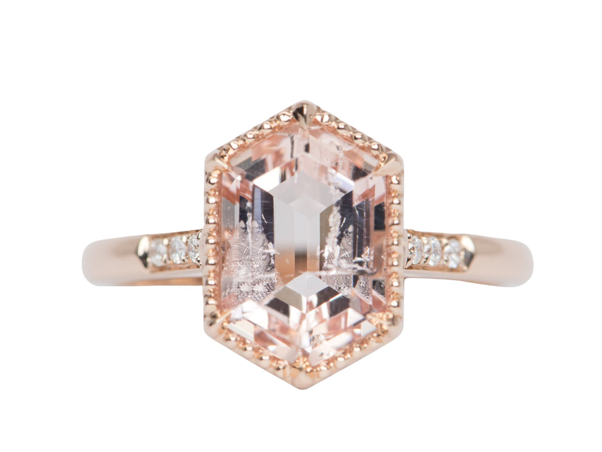 Hexagon morganite ring store