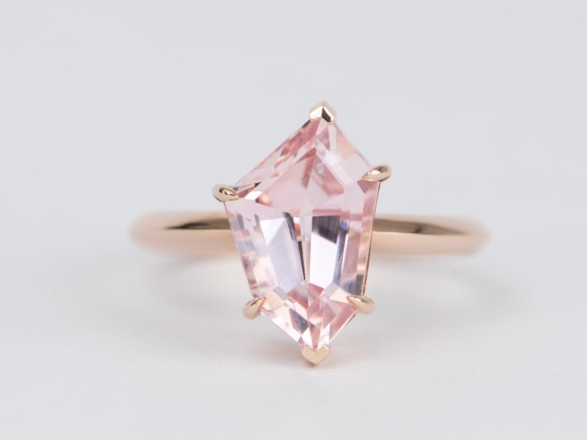 3.42ct Morganite Statement Ring 14K Rose Gold R6407 Aurora Designer