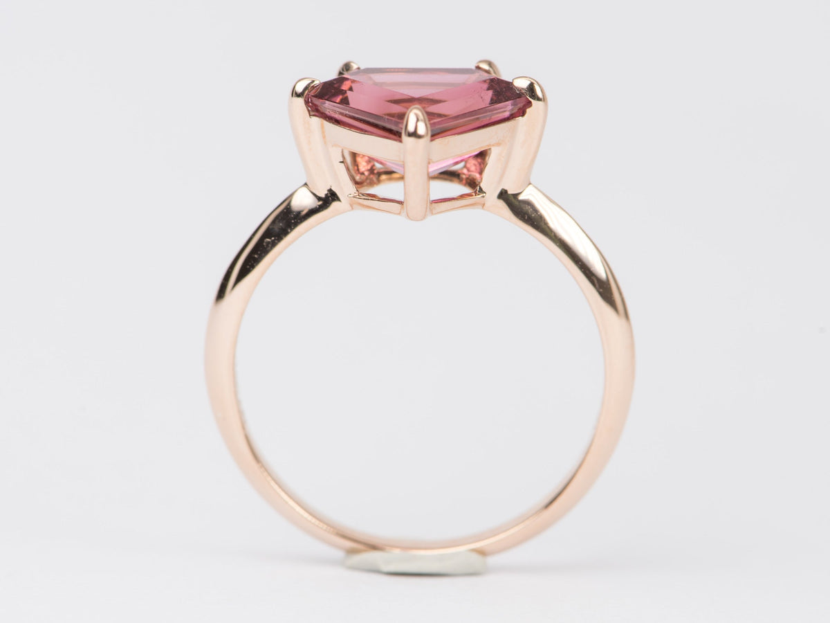 2.23ct Shield Shape Tourmaline 14K Rose Gold Engagement Ring R6412 Aurora Designer
