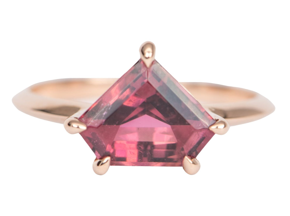 2.23ct Shield Shape Tourmaline 14K Rose Gold Engagement Ring R6412 Aurora Designer