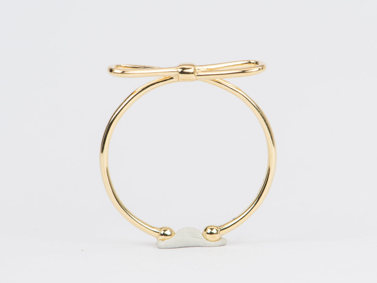 Cute Bow Ring 18K Gold Open End Adjustable R6432 Aurora Designer
