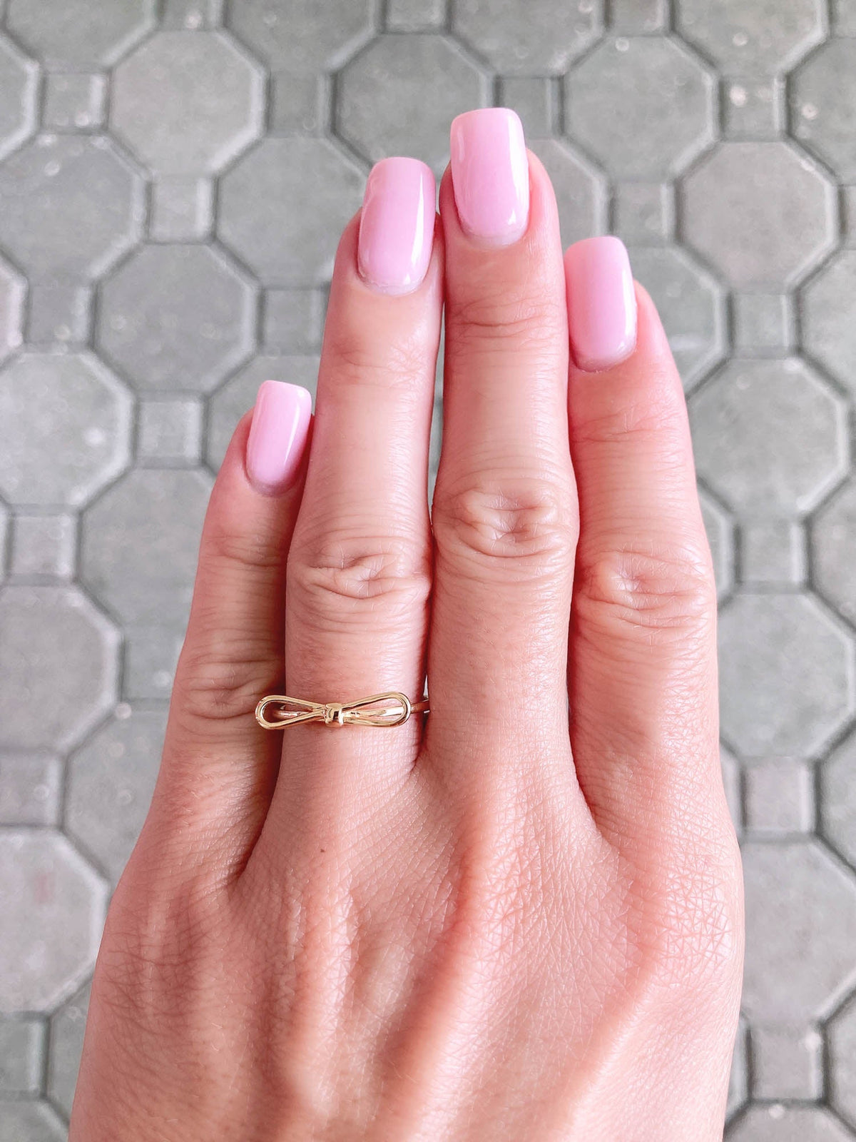 Cute Bow Ring 18K Gold Open End Adjustable R6432 Aurora Designer
