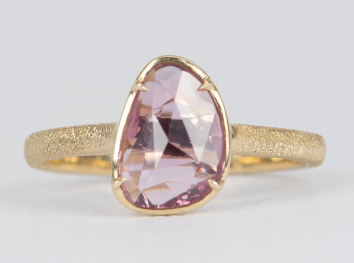 1.26ct GIA-Certified Natural Pink Sapphire Stacking Ring 14K Gold R6462 Aurora Designer