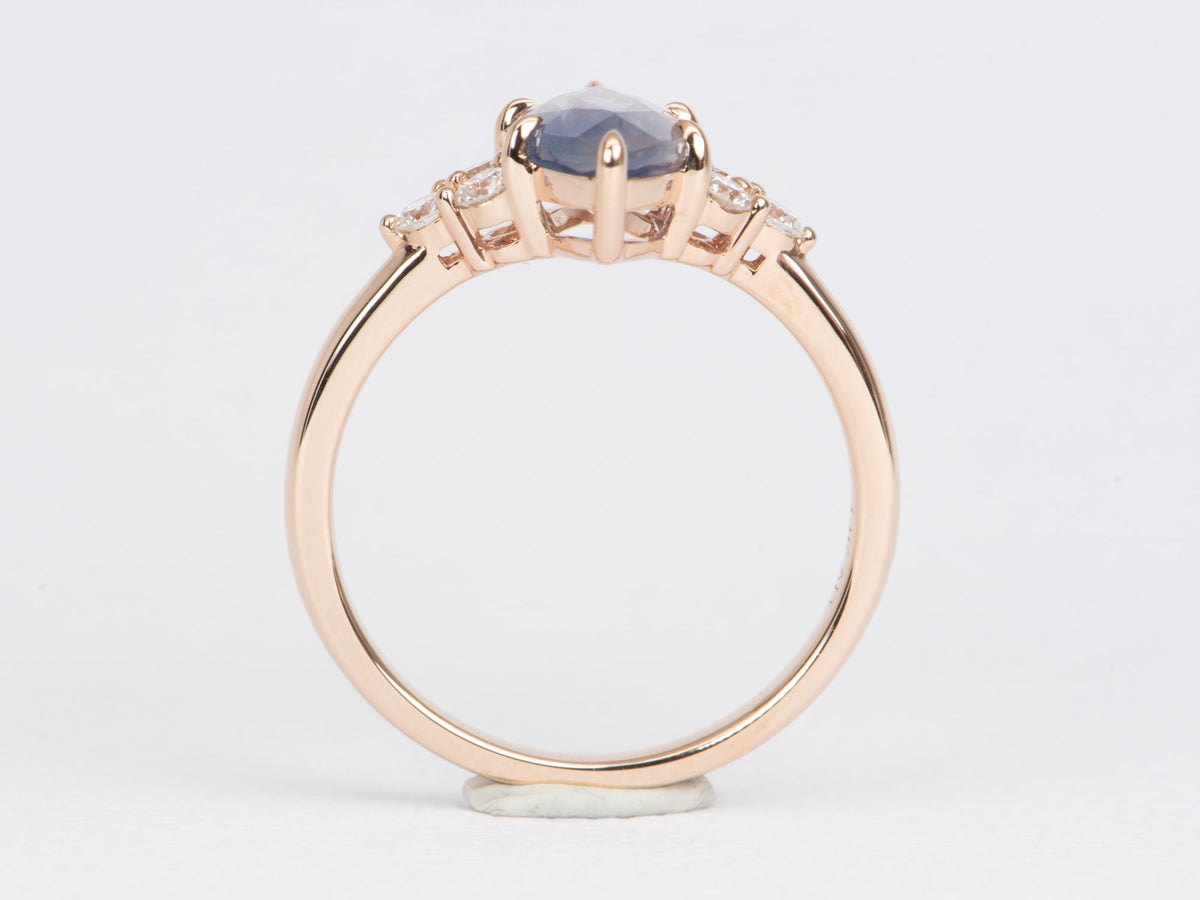 2.09ct GIA Certified Natural Bi-Color Sapphire with Diamond Engagement Ring 14K Rose Gold R6471 Aurora Designer