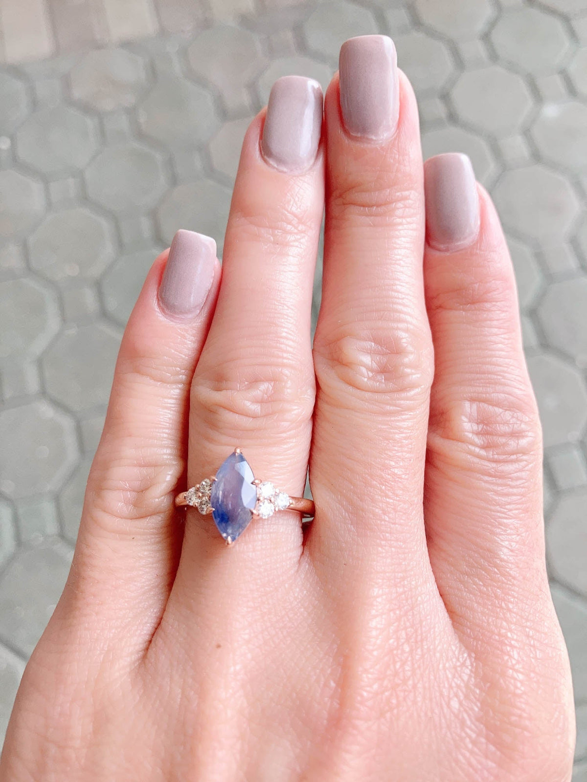 2.09ct GIA Certified Natural Bi-Color Sapphire with Diamond Engagement Ring 14K Rose Gold R6471 Aurora Designer