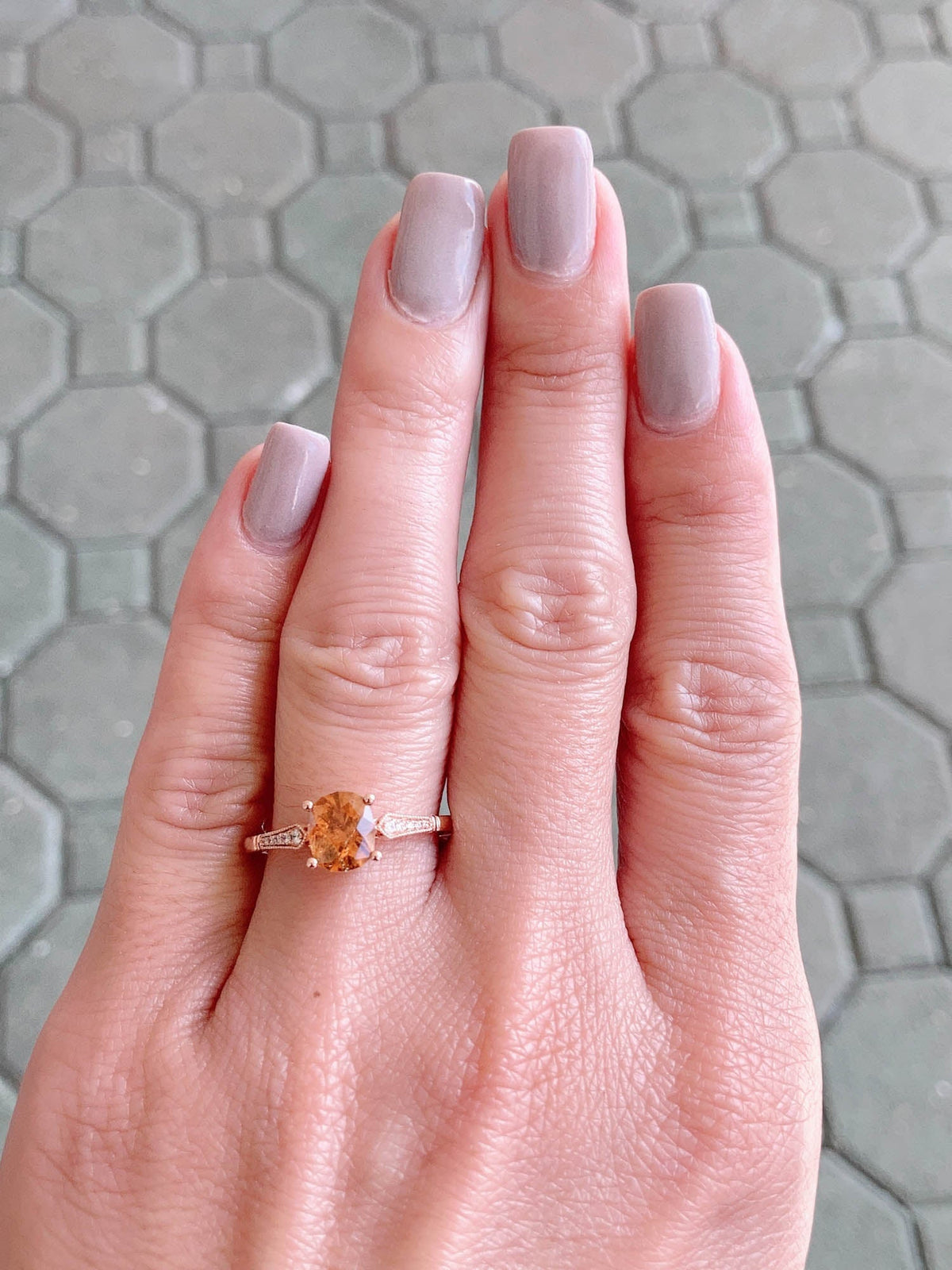 1.47ct Montana Sapphire with Diamond Band 14K Rose Gold Engagement Ring R6482 Aurora Designer