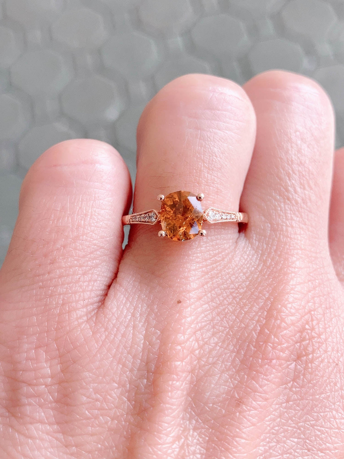 1.47ct Montana Sapphire with Diamond Band 14K Rose Gold Engagement Ring R6482 Aurora Designer