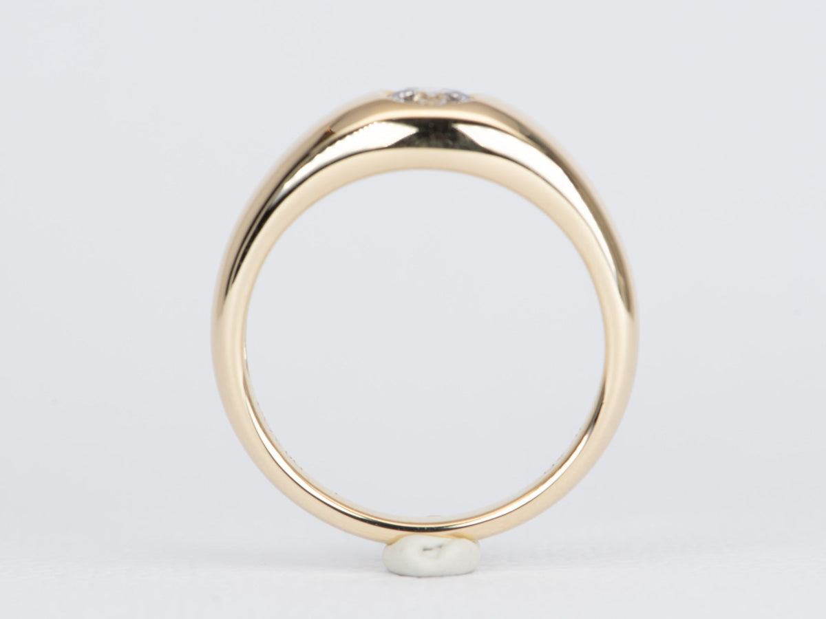 Salt and Pepper Diamond Modern Signet Band 14K Gold R6504 Aurora Designer