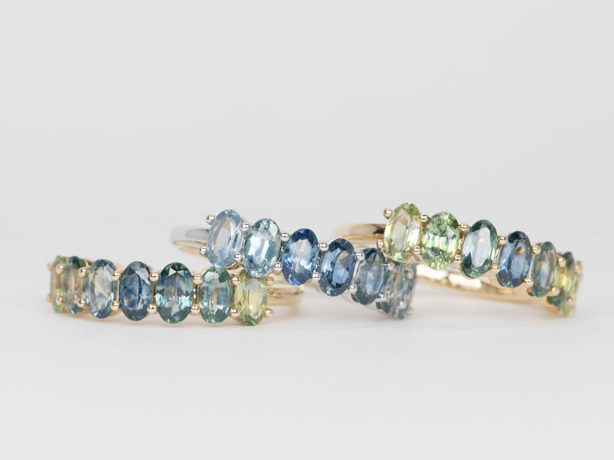 2ct Montana Sapphire Ombre Effect Wedding Band 14K Gold R6535 Aurora Designer