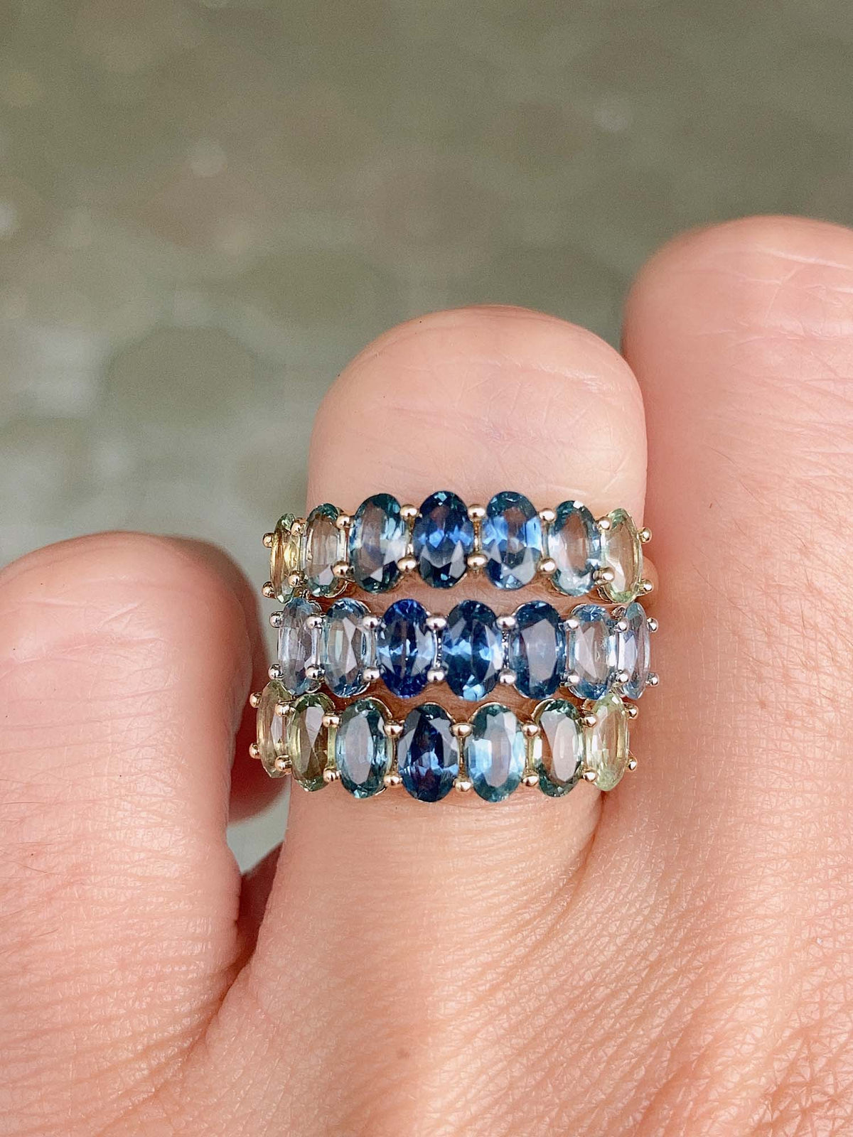 2ct Montana Sapphire Ombre Effect Wedding Band 14K Gold R6535 Aurora Designer