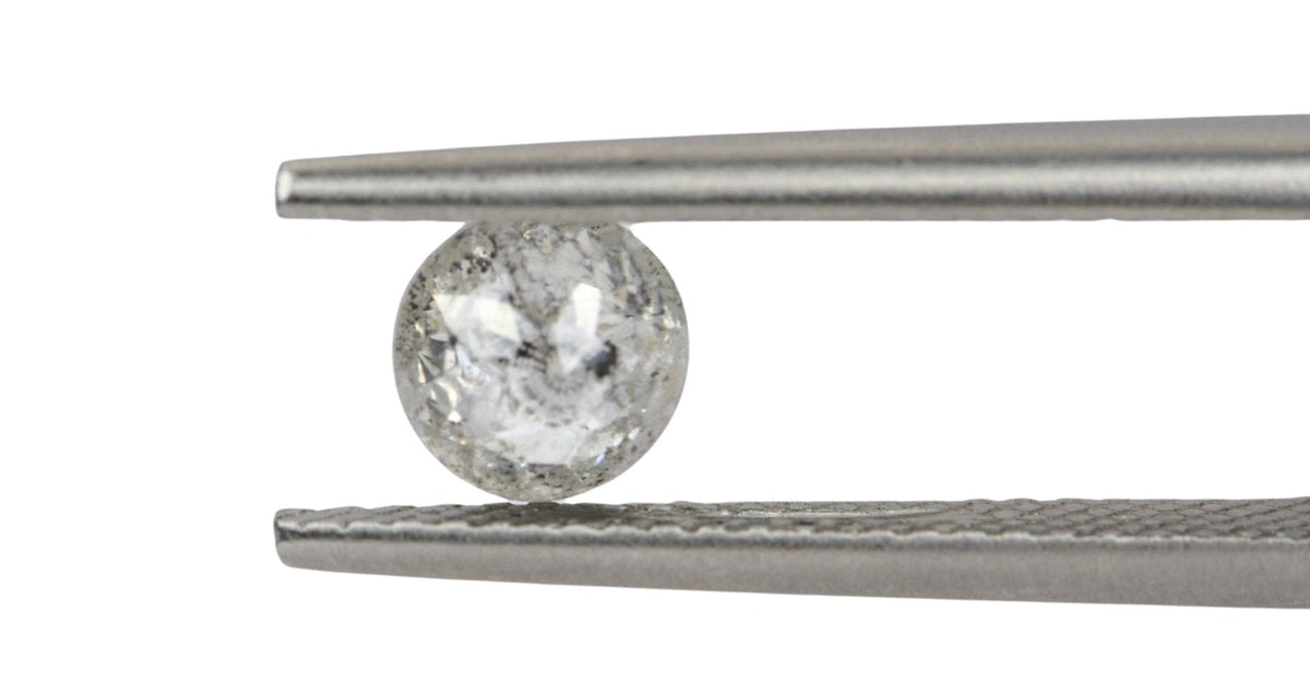 0.57ct Round Shape Salt and Pepper Rose Cut Diamond, 5.5*2.4mm SPR37 Aurora Designer