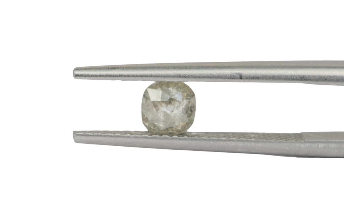0.41ct Oval Shape Salt and Pepper Rosecut Diamond, 4.6*4.6*2.0mm SPS11 Aurora Designer