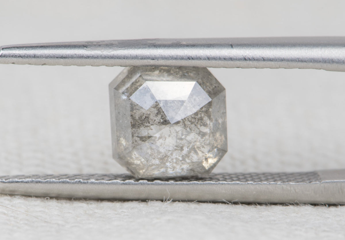 2.37ct Square Shape Salt and Pepper Diamond 6.9*6.9*4.3mm SPS141 Aurora Designer