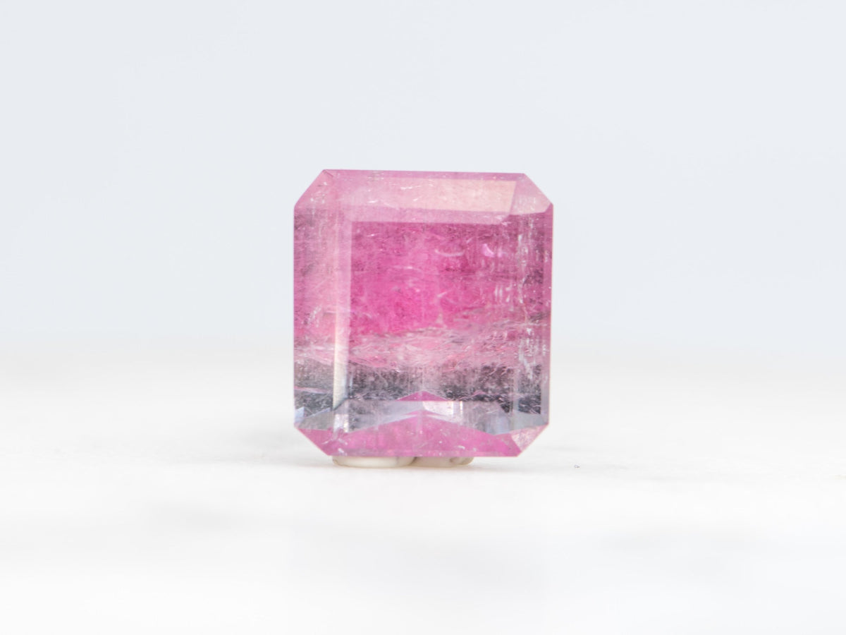 6.16ct Emerald Shape Bi-Color Tourmaline 11.2*10.2*6.7mm TL08 Aurora Designer