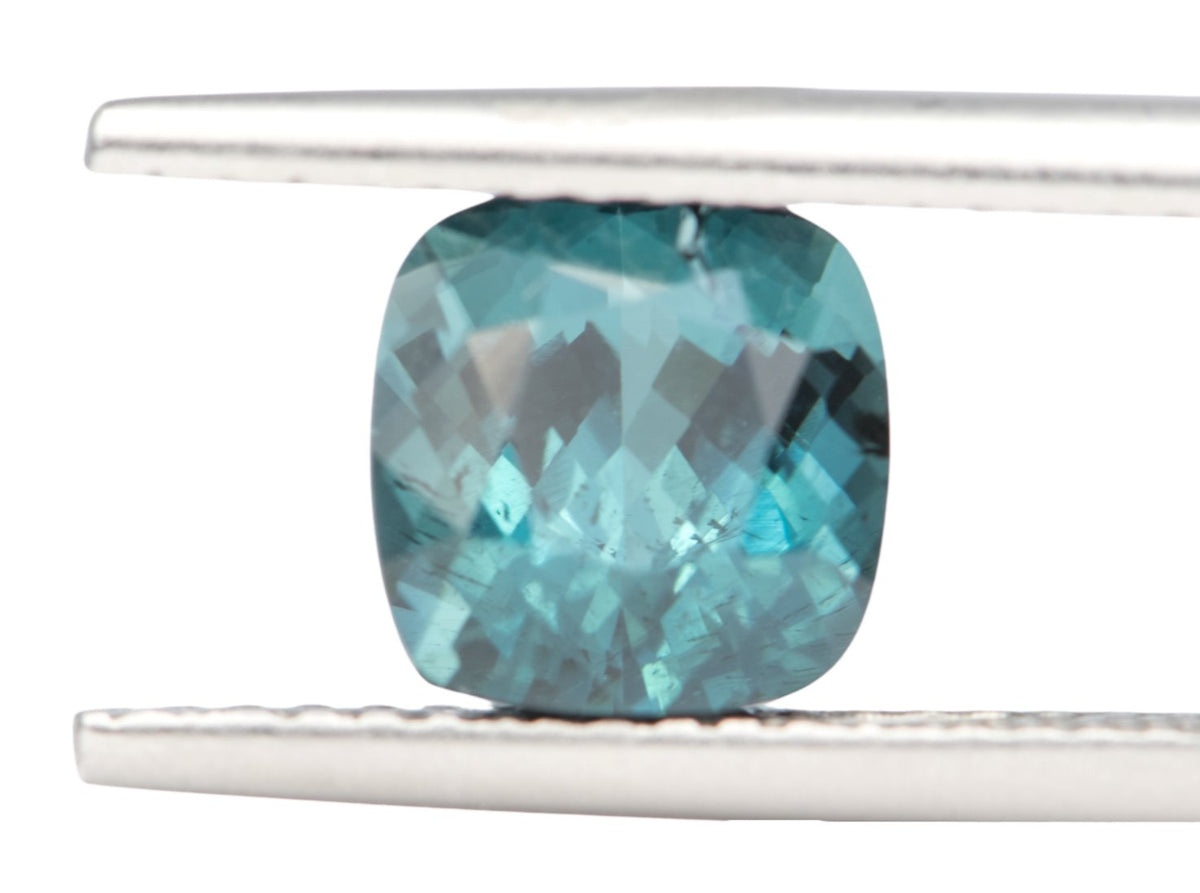 1.94ct Rectangle Shape Indicolite Tourmaline 7.0*6.9*5.1mm TL18 Aurora Designer