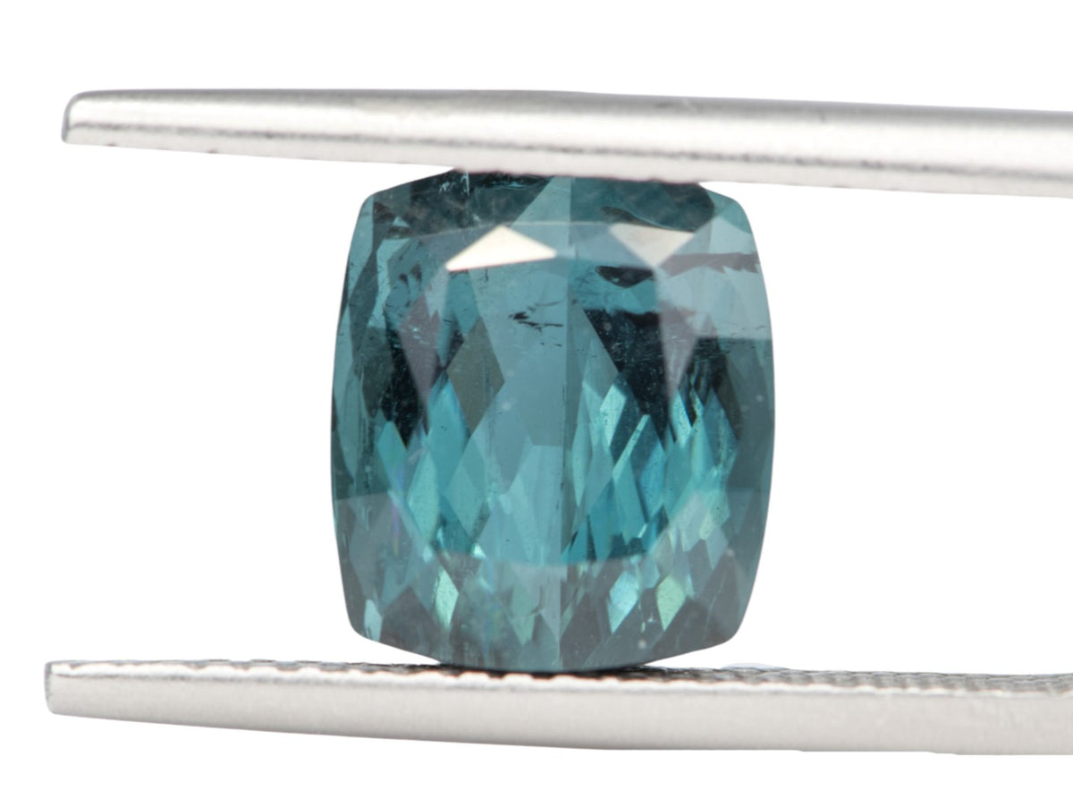 3.9ct Rectangle Shape Indicolite Tourmaline 9.3*8.2*5.9mm TL19 Aurora Designer