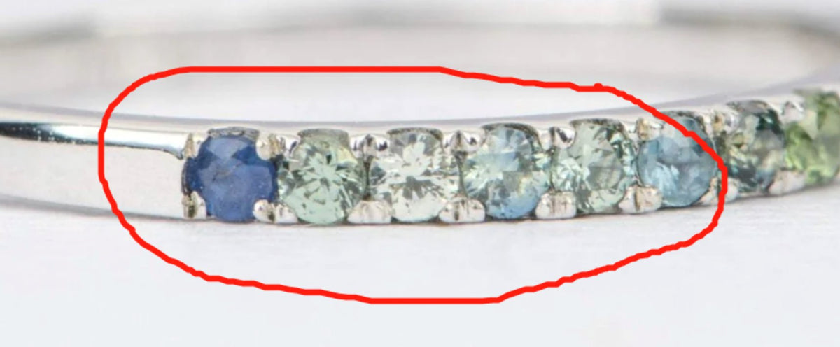Custom Listing for Taylor*** Custom Curve Band with Ombre Sapphires Aurora Designer