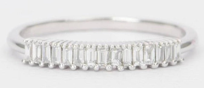 Baguette Diamond 14K Gold Unique Wedding Band AD1107