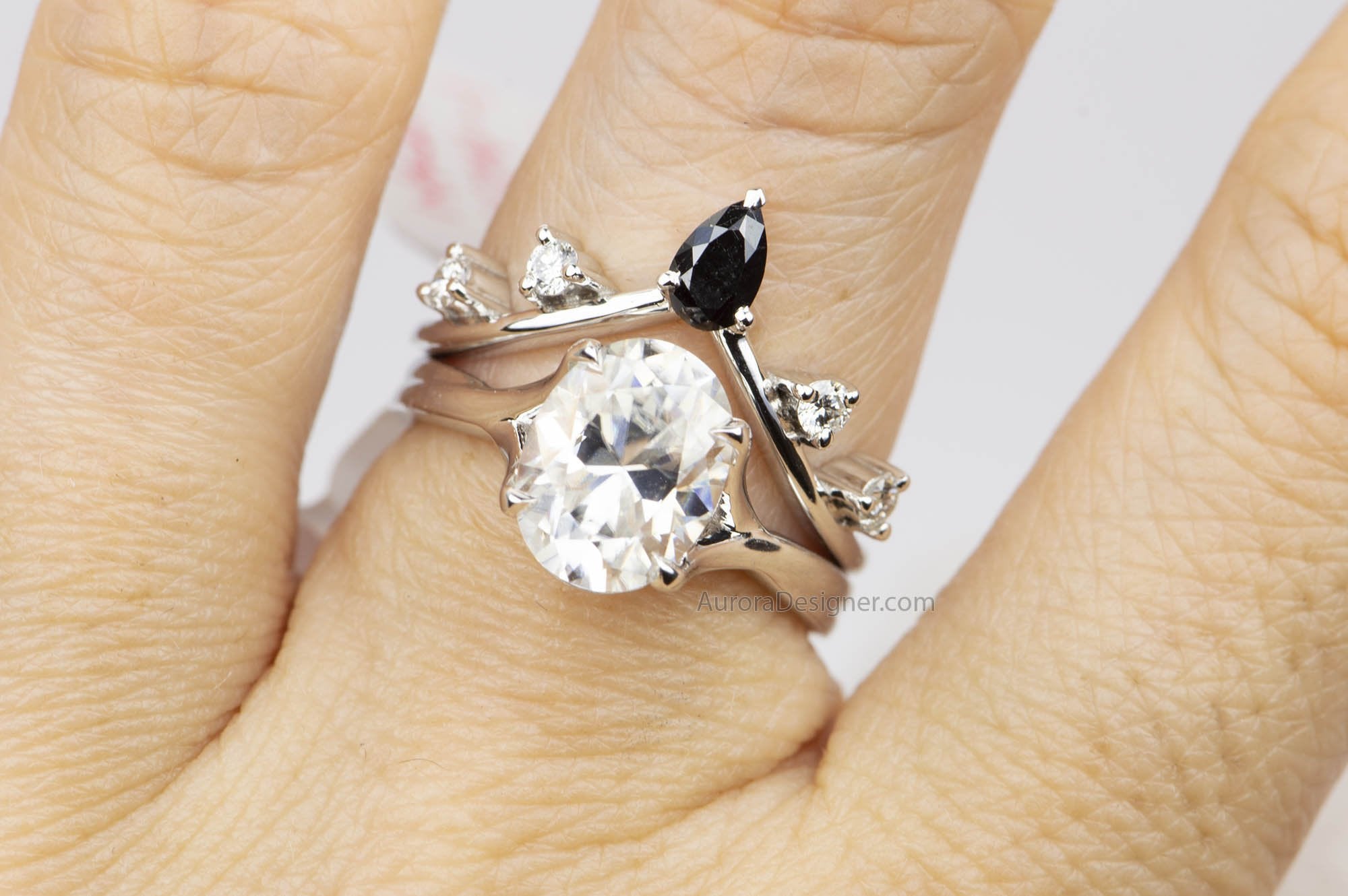 Pear Shape Stack Stacked Wedding Rings Pear