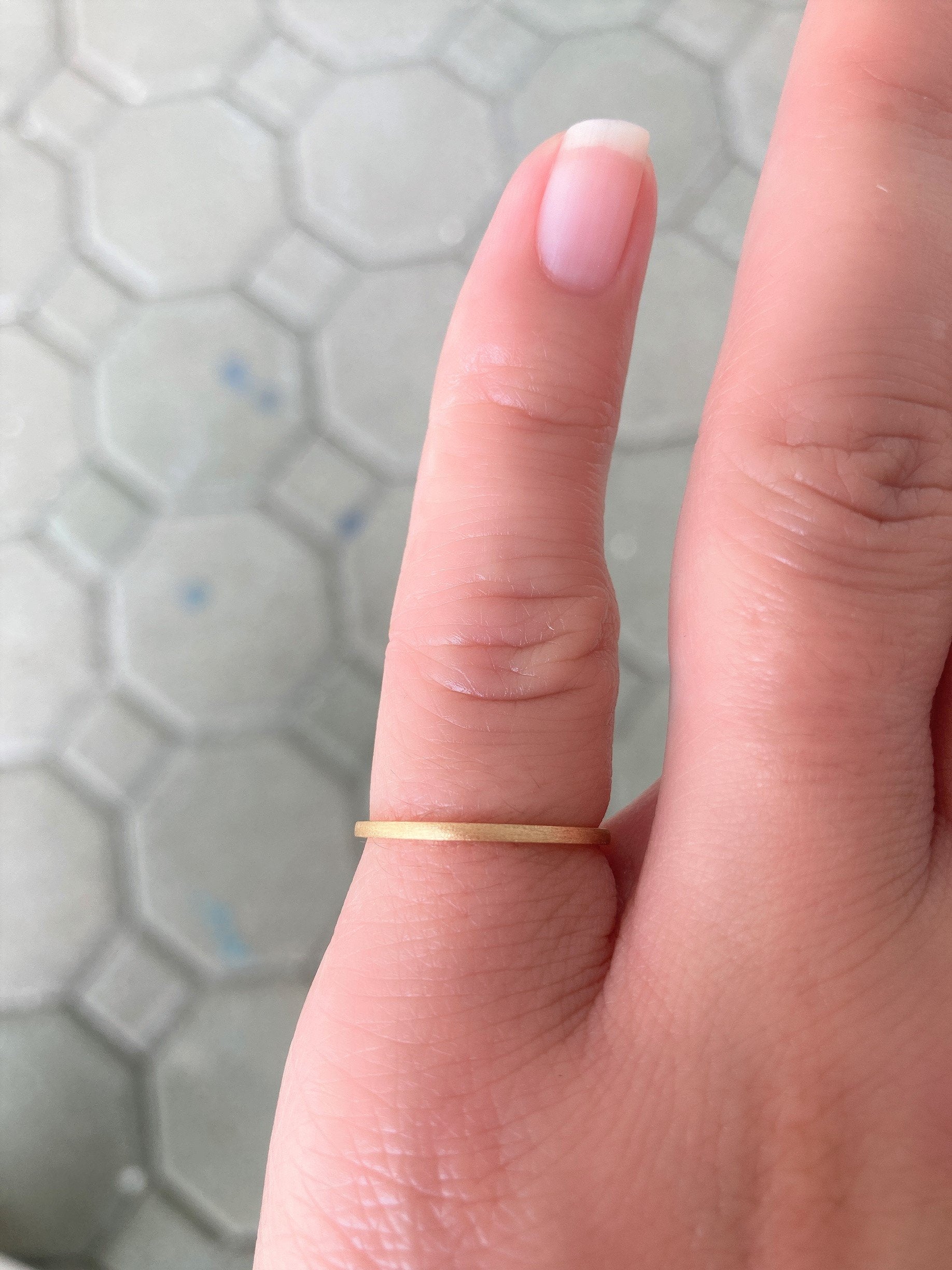 Thin Solid Gold Stacking Ring- yellow, white or rose gold