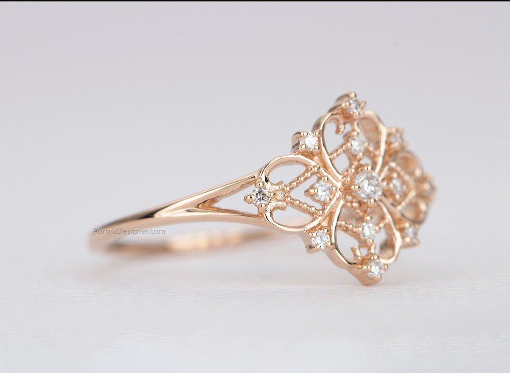 Vintage dainty engagement rings sale