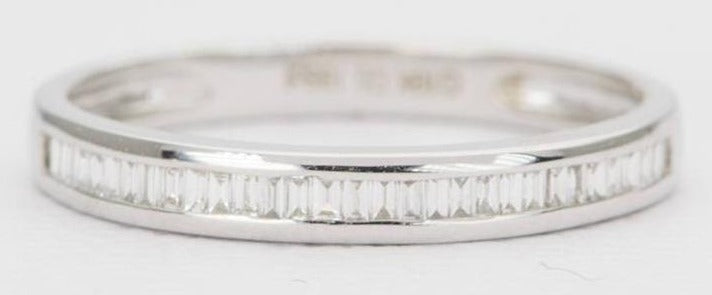 Diamond Baguette Ring Wedding Band 14K Gold Half Eternity AD1183