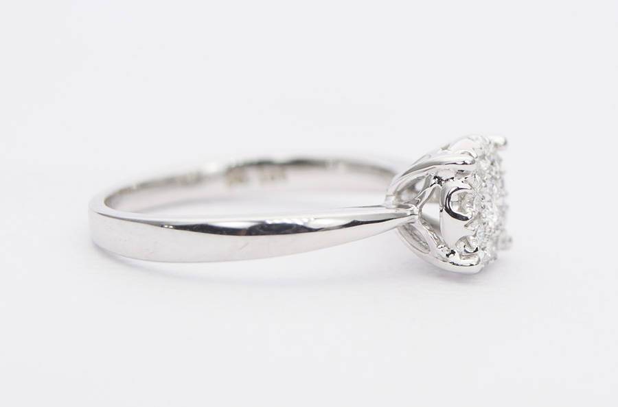 Diamond Micro Pave Halo 18K Gold Engagement Ring Wedding AD1293