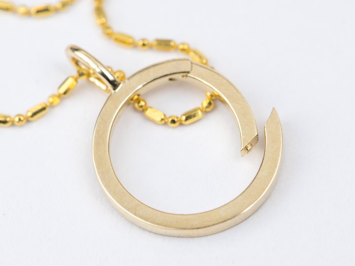 Ruby Charm Holder 14k Gold Necklace