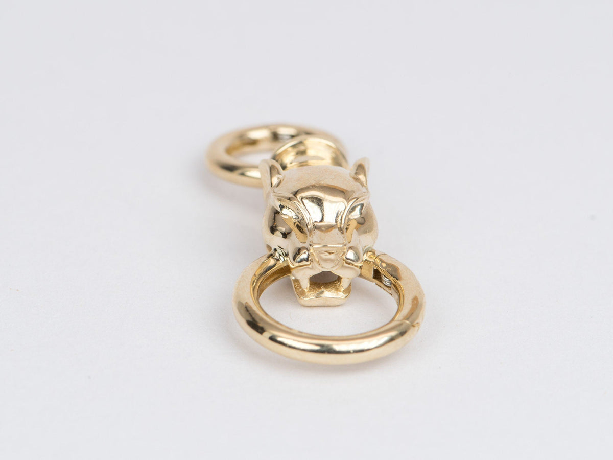 Panther Head 14K Gold Pendant Charm Holder M4019 Aurora Designer