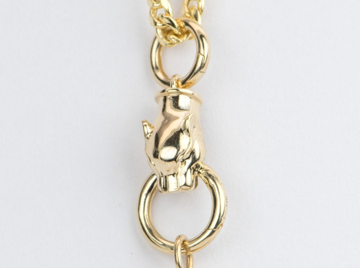 Panther Head 14K Gold Pendant Charm Holder M4019 Aurora Designer