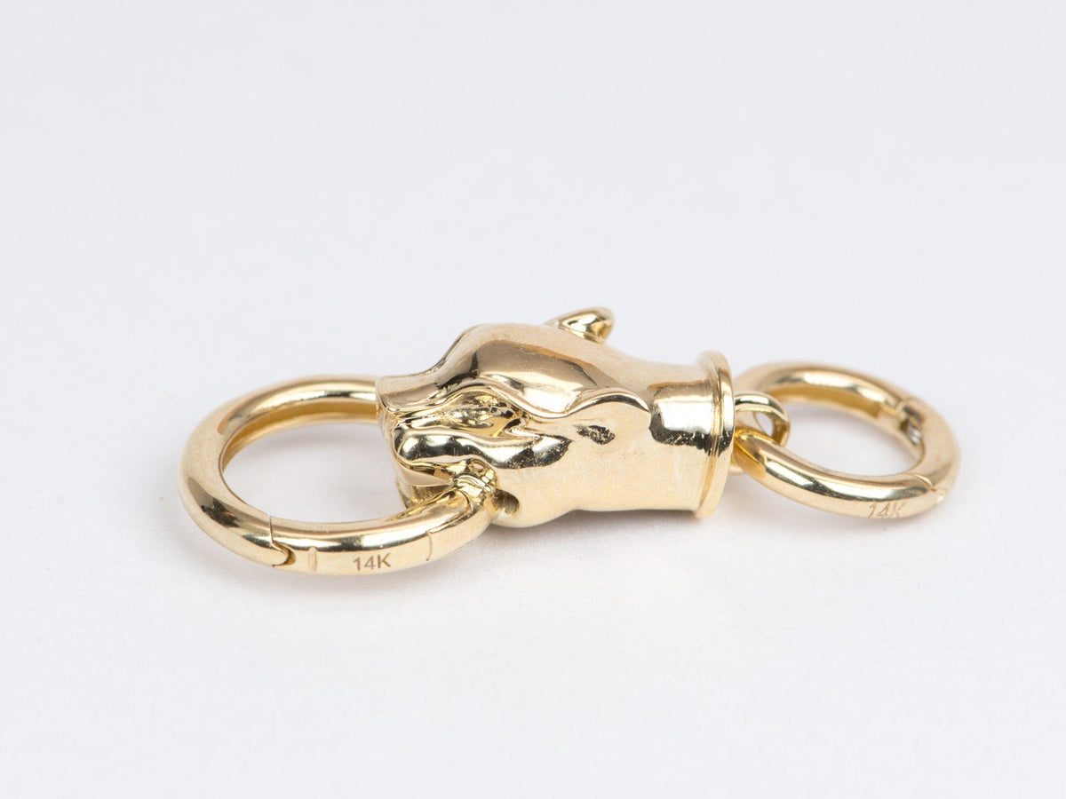 Panther Head 14K Gold Pendant Charm Holder M4019 Aurora Designer