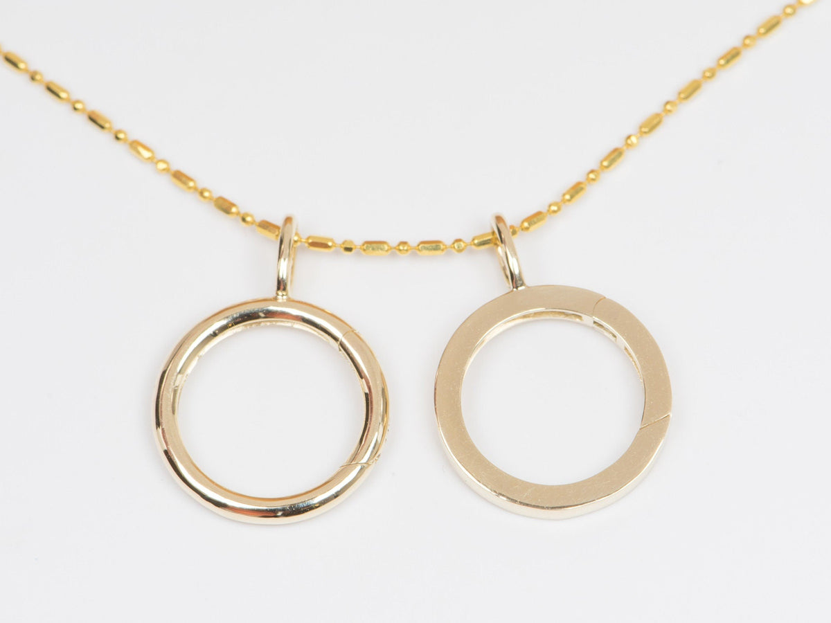 15mm Round Circle Pendant Charm Holder 14K Gold M4017 Aurora Designer