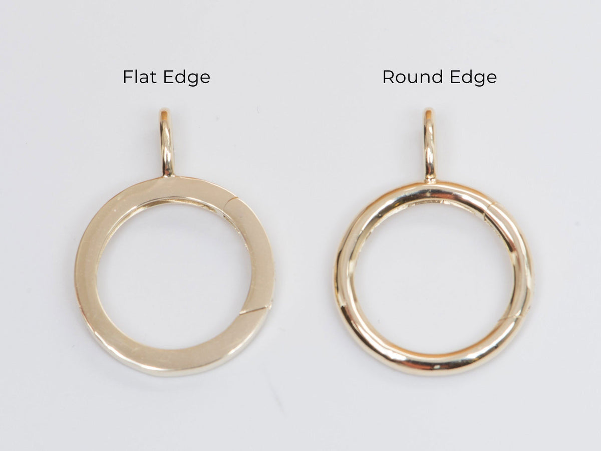15mm Round Circle Pendant Charm Holder 14K Gold M4017 Aurora Designer