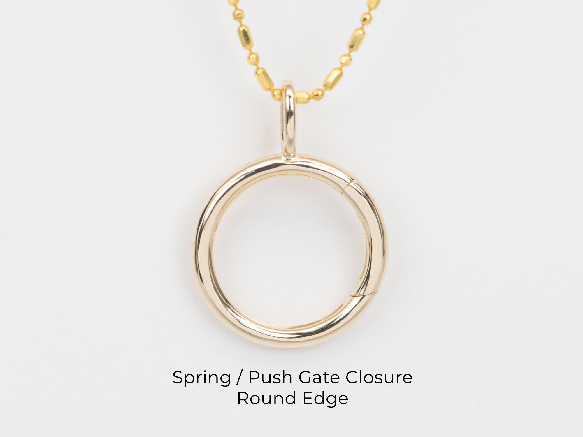 Aurora Designer - 15mm Round Circle Pendant Charm Holder 14K Gold