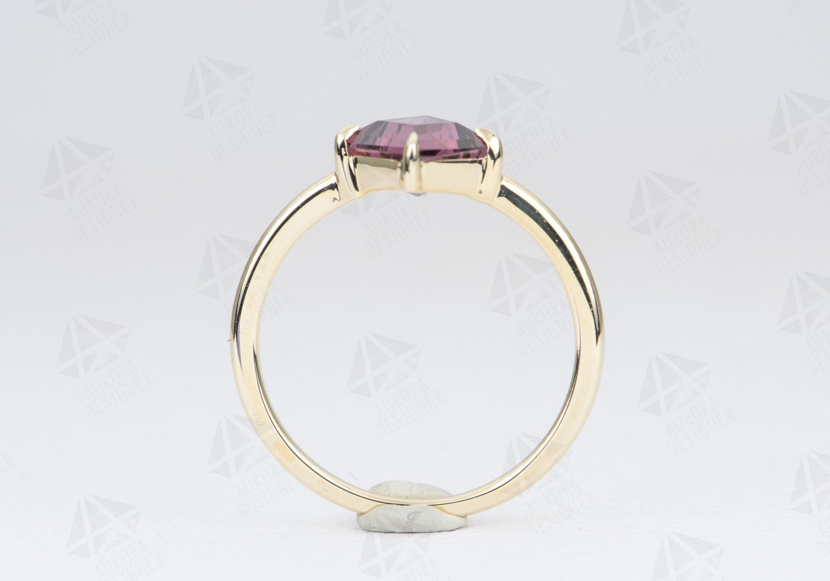 Kite Shape Spinel 14K Yellow Gold Engagement Ring Bridal Set Matching Wedding Band AD1686S-2