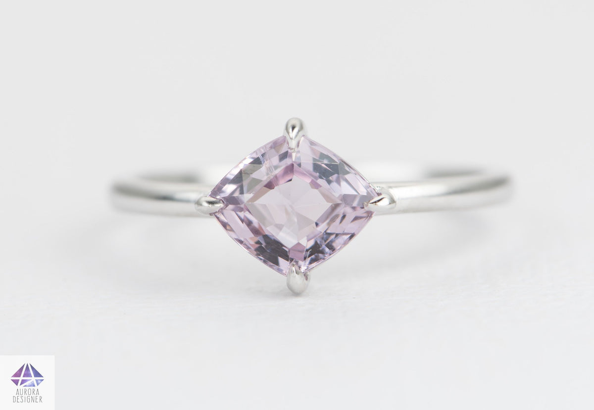 Kite Shape Spinel Solitaire 14K White Gold Engagement Ring Bridal Set Matching Crown AD1686S-3