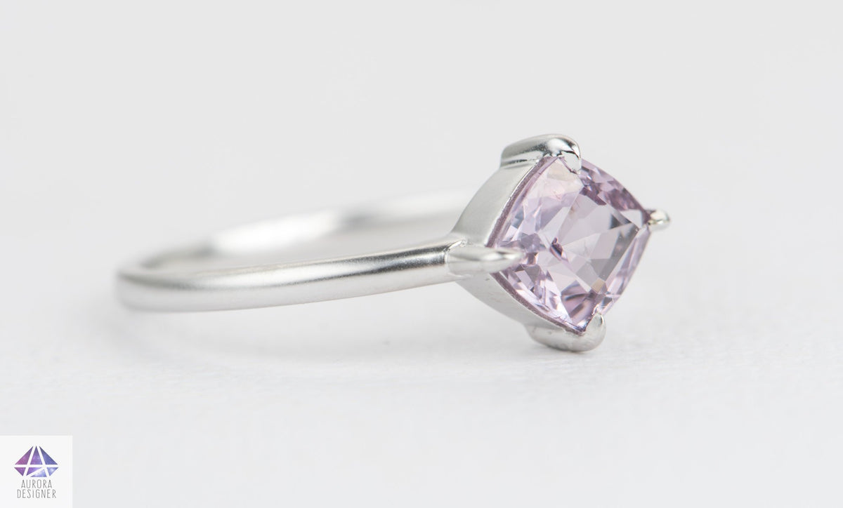 Kite Shape Spinel Solitaire 14K White Gold Engagement Ring Bridal Set Matching Crown AD1686S-3