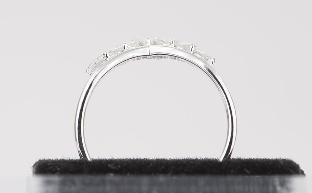 Marquise Diamond Crown Ring 14K Gold Unique Wedding Band AD1497