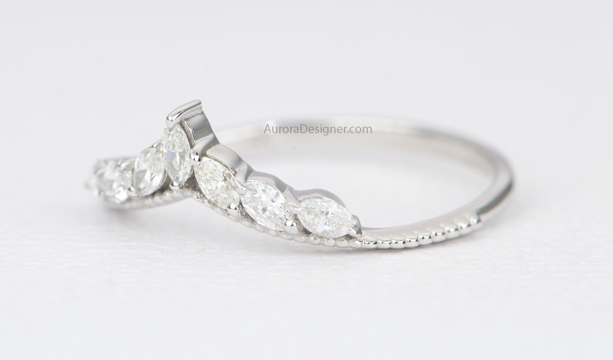 Pear Shaped Diamond Ring Guard/Enhancer - Abhika Jewels